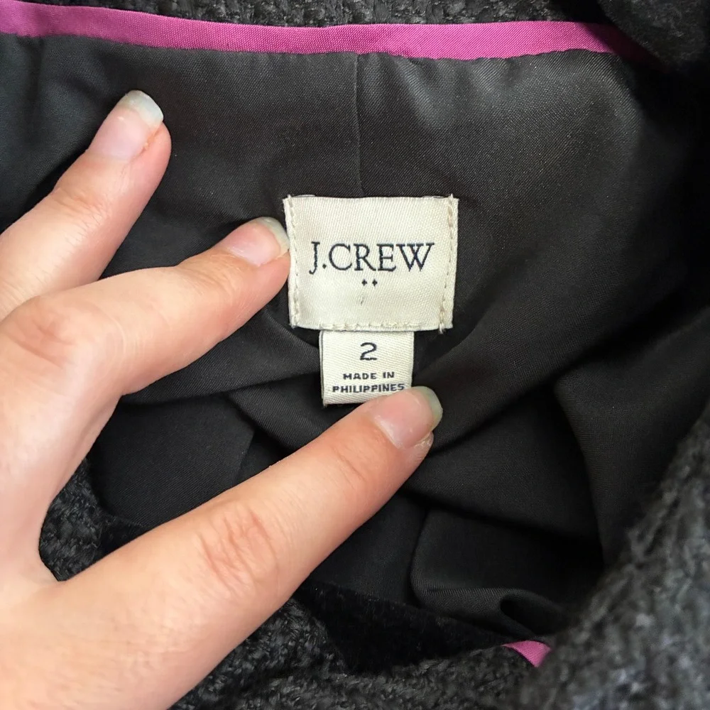 J. Crew Women's Tweed Lady Jacket Size 2 Black Old Money Preppy Office Preppy